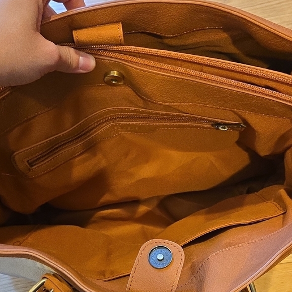 Ecosusi Elegant Creame and Tan Tote Bag - Picture 8 of 14